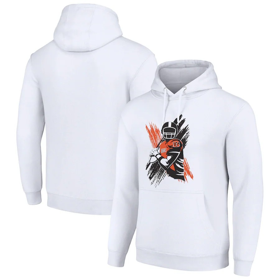 Men cincinnati bengals white NFL 2024 hoodie